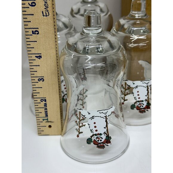 VTG HOMCO Snowman Votive Candle Cups Set of 4 Peg Glass Christmas Decor Retro - Picture 7 of 8
